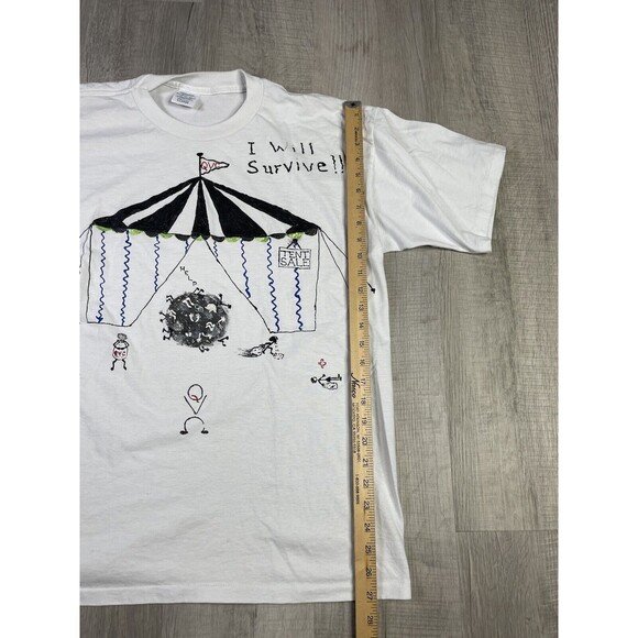 VTG 90s Circus Astroworld White SS Travis Scott  T-shirt XL  Grunge Emo Goth O - Picture 6 of 9